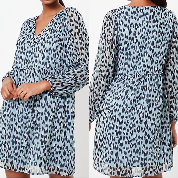 LOFT Dresses & Skirts - LOFT Plus size 20 blue animal print dress 🐾 EUC